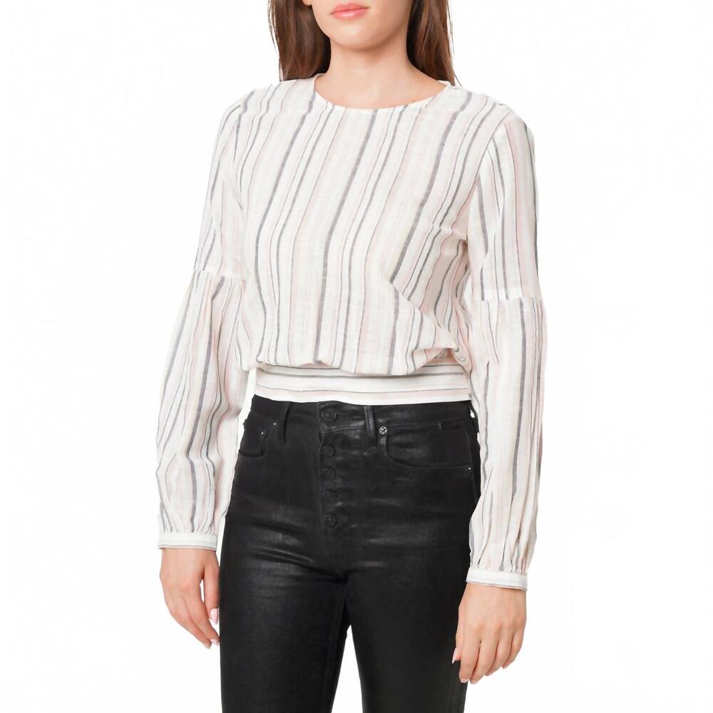 NEW ROBIN K women's tie back long sleeve top